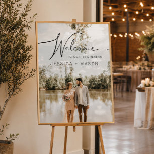 Poster de l'Affiche de bienvenue mariage avec phot