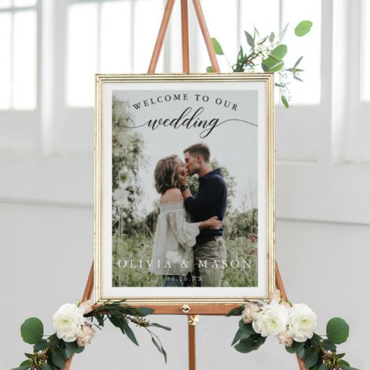 Poster de l'Affiche de bienvenue mariage avec phot