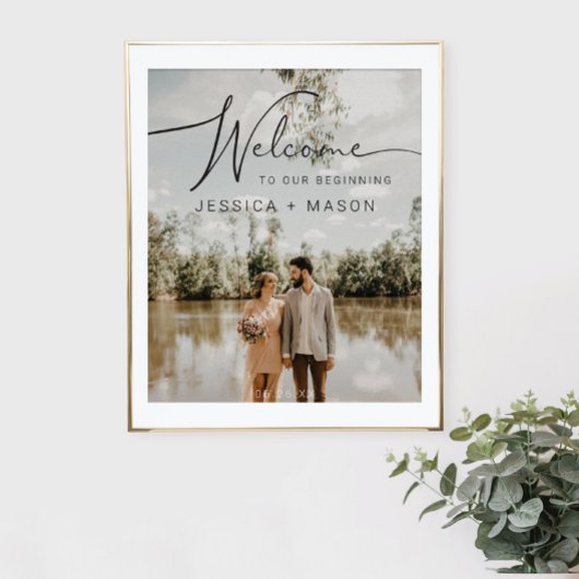 Poster de l'Affiche de bienvenue mariage avec phot
