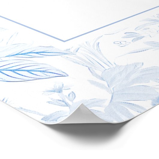 Poster de l'Affiche de bienvenue Mariage Blue Whit (Coin)