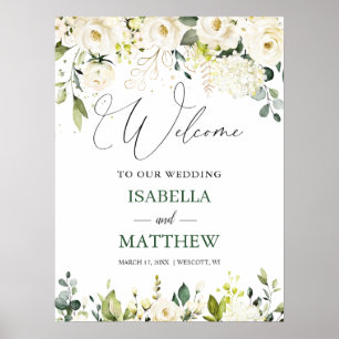 Poster de l'Affiche de bienvenue Mariage des Roses