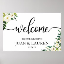 Poster de l'Affiche de bienvenue Mariage Floral Bl