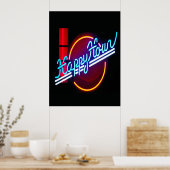 Poster de l'affiche de l'heure heureuse du néon (Cuisine)