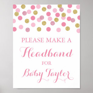 Poster de l'affiche du Baby shower en or rose