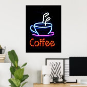 Poster de l'affiche du café néon (Bureau à domicile)