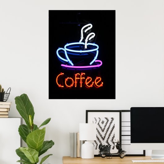 Poster de l'affiche du café néon (Bureau à domicile)