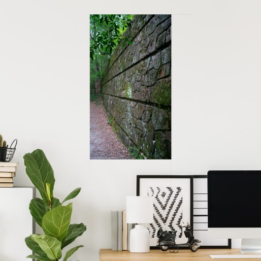 Poster de l'affiche du mur de pierre le long du se (Bureau à domicile)