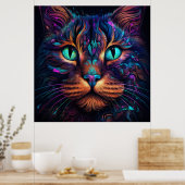 Poster de l'affiche murale de la face de chat de c (Cuisine)