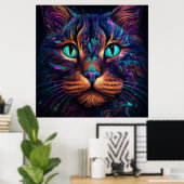 Poster de l'affiche murale de la face de chat de c (Bureau à domicile)