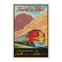 Poster de l'affiche Vintage voyage par rail