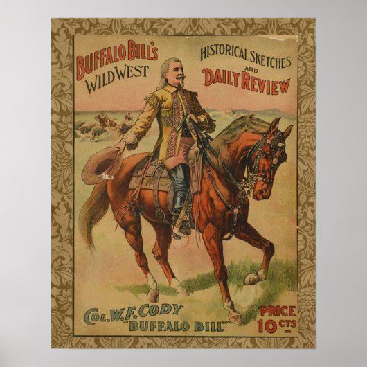Poster de l'affiche vintage Western Buffalo Bill W (Devant)