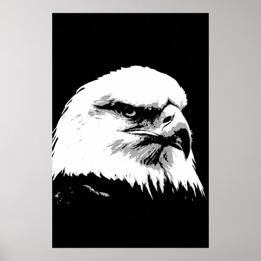 Poster de l'aigle à tête blanche BW American Impri (Devant)