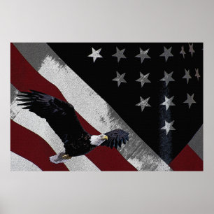 Poster de l'aigle américain 36 x 24