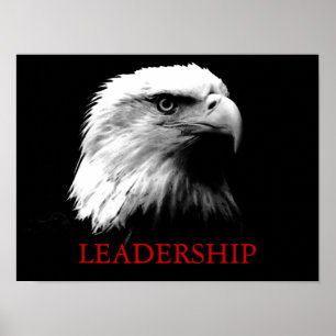 Poster de l'aigle Black White Leadership Eyes