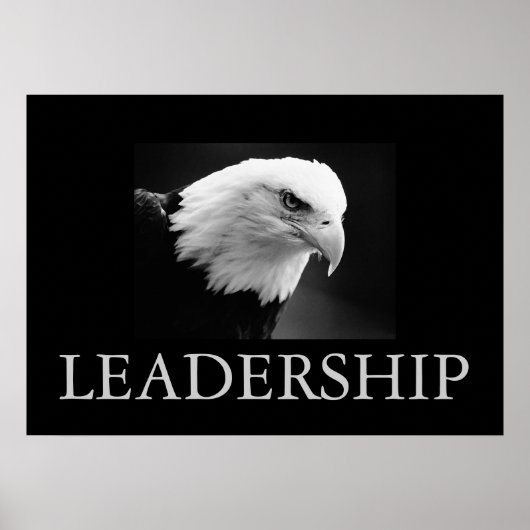 Poster de l'aigle de leadership motivationnel noir (Devant)