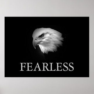 Poster de l'aigle sans peur de la Motivation noir
