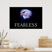 Poster de l'aigle sans peur de la Motivation noir  (Cuisine)