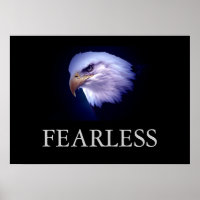 Poster de l'aigle sans peur de la Motivation noir