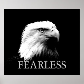 Poster de l'aigle sans peur de la Motivation noir