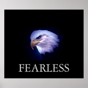Poster de l'aigle sans peur de la Motivation noir 