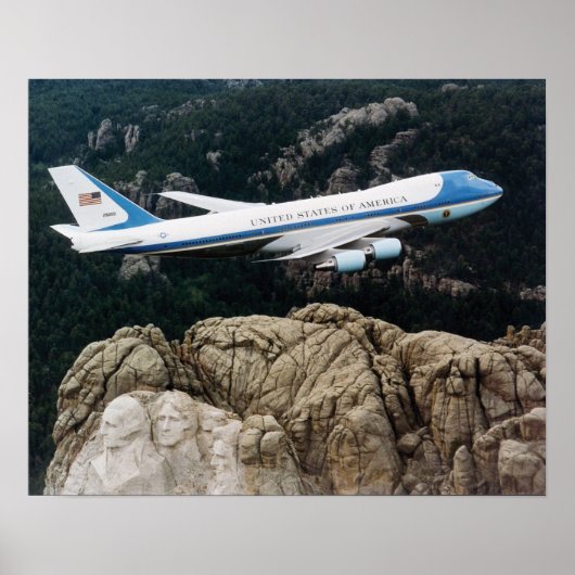 Poster de l'Air Force One sur le Mont Rushmore (Devant)