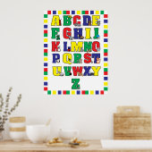 Poster de l'alphabet animal (couleurs primaires) I (Cuisine)