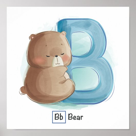 Poster de l'alphabet animal mignon (Devant)