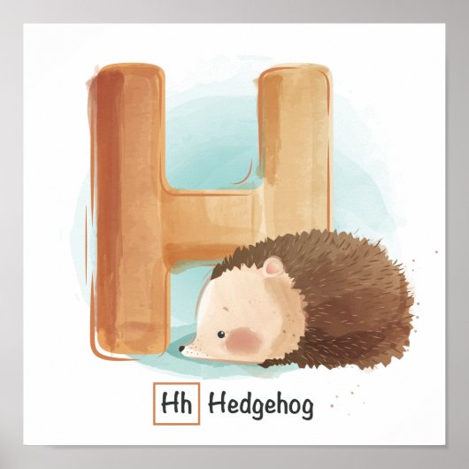 Poster de l'alphabet animal mignon (Devant)