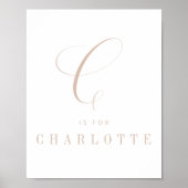 Poster de l'alphabet de calligraphie minimaliste (Devant)