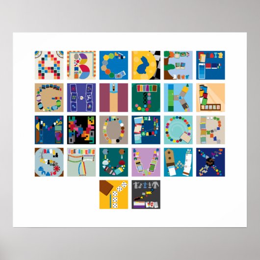 Poster de l'alphabet du jeu de carte - Horizontal (Devant)