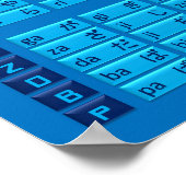 Poster de l'alphabet japonais Hiragana (bleu/bleu) (Coin)