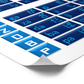 Poster de l'alphabet japonais Hiragana (drapeau/bl (Coin)