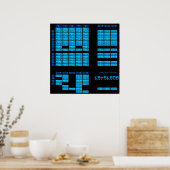 Poster de l'alphabet japonais Katakana (noir/bleu) (Cuisine)