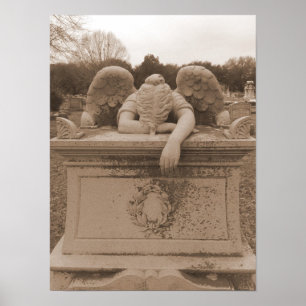 Poster de l'ange de pleurs sépia