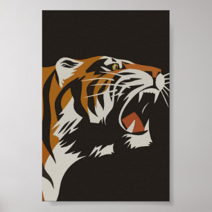 Poster de l'animal Vintage de tigre