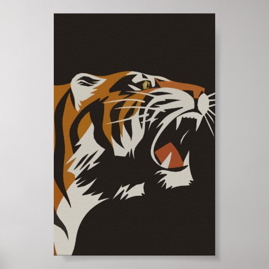 Poster de l'animal Vintage de tigre (Devant)