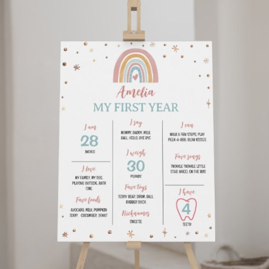 Poster de l'anniversaire de l'arc-en-ciel Boho