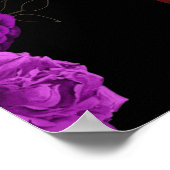 Poster de l'anniversaire du Mariage Floral Purple (Coin)