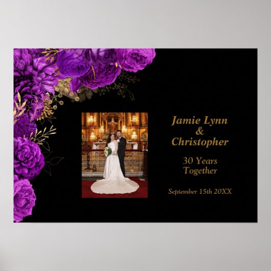 Poster de l'anniversaire du Mariage Floral Purple (Devant)