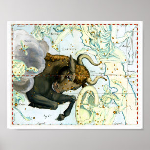 Poster de l'Antique Graphique Taurus Zodiac