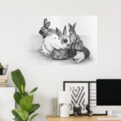 Poster de lapin (Bureau à domicile)
