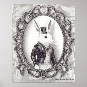 Poster de lapin blanc Rabbit blanc Art Wonderland