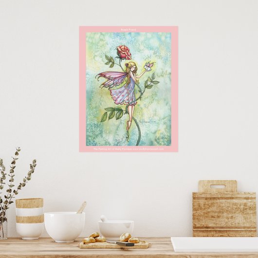 Poster de lapin de fleur imprimé (Cuisine)