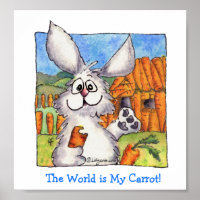 Poster de lapin de lapin de lapin en caricature