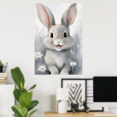 Poster de lapin de lapin mignet (Bureau à domicile)