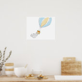 Poster de lapin mignon (vol pour carottes) (Cuisine)