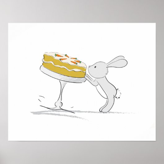 Poster de lapin mou (carotte à pinceau) (Devant)