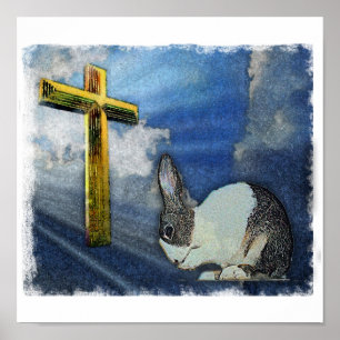 Poster de lapin priant