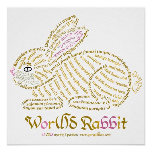 Poster de lapin Wor(l)d (Devant)