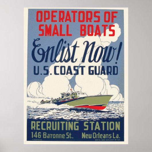 Poster de l'APM de la Garde côtière vintage (Devant)